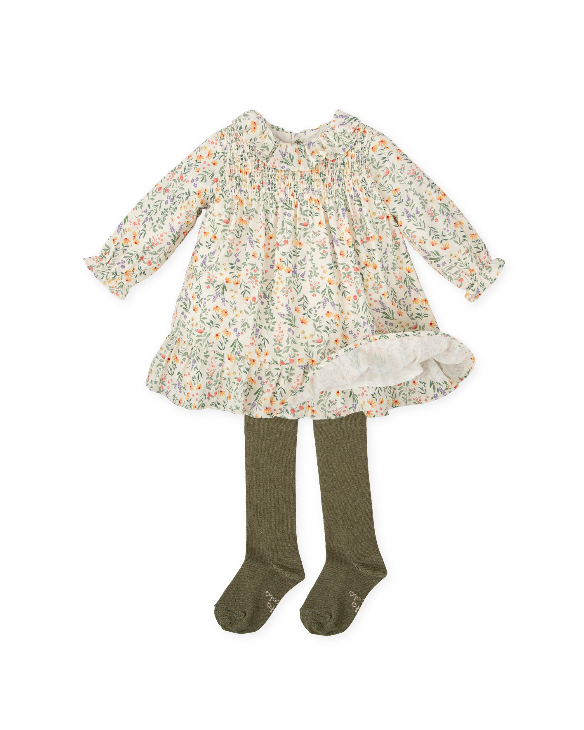 VESTIDO CON LEOTARDOS MOSTAZA