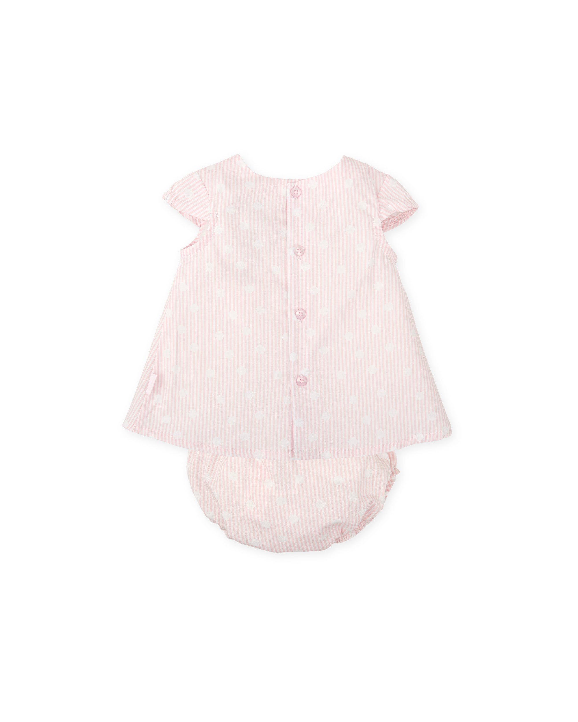 VESTIDO CON BRAGUITA RECIÉN NACIDO ROSA