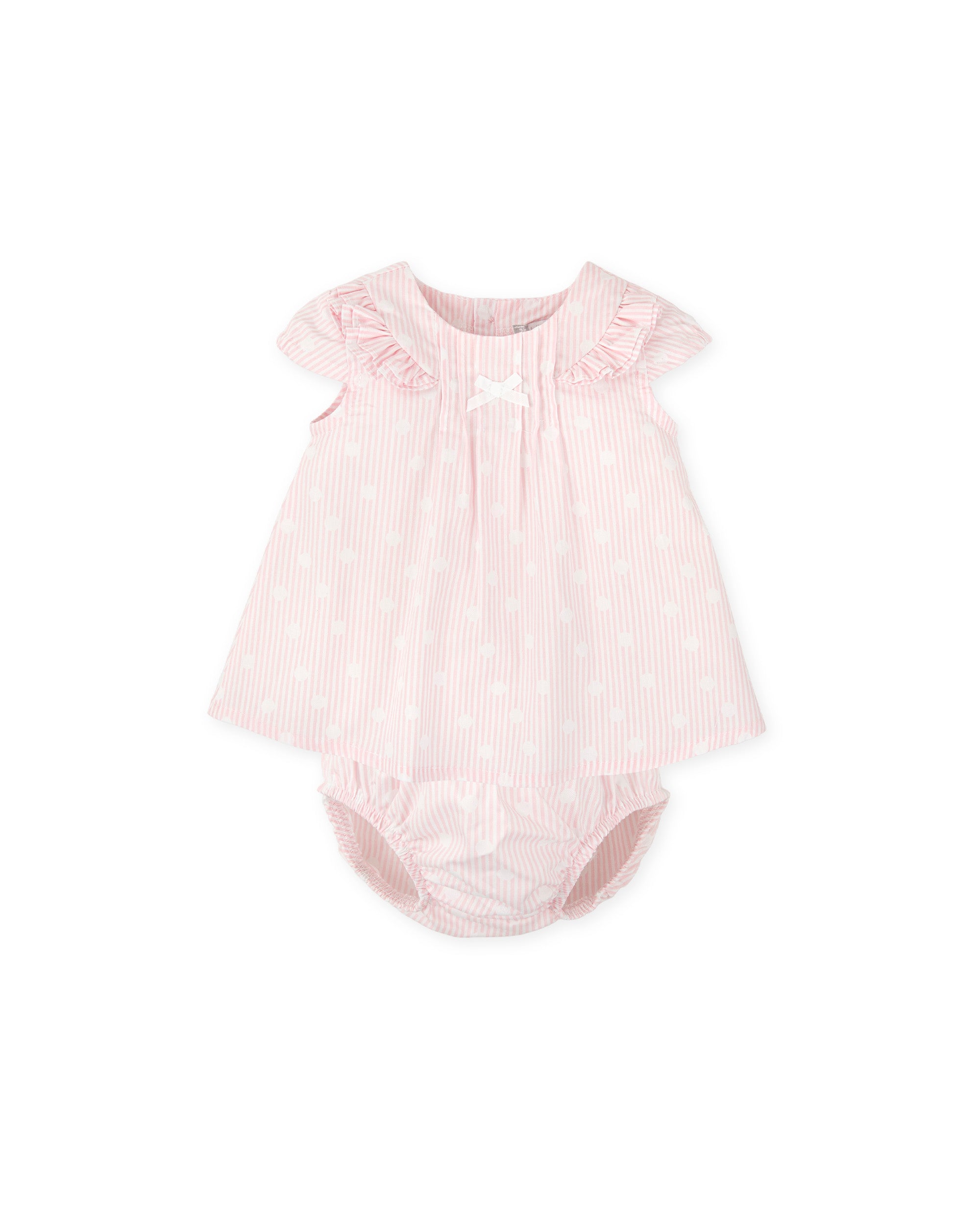 VESTIDO CON BRAGUITA RECIÉN NACIDO ROSA