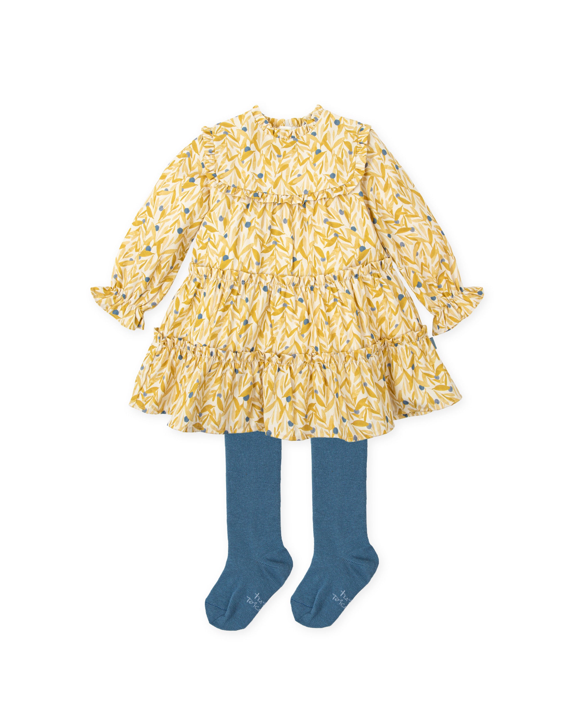 VESTIDO CON LEOTARDOS MOSTAZA