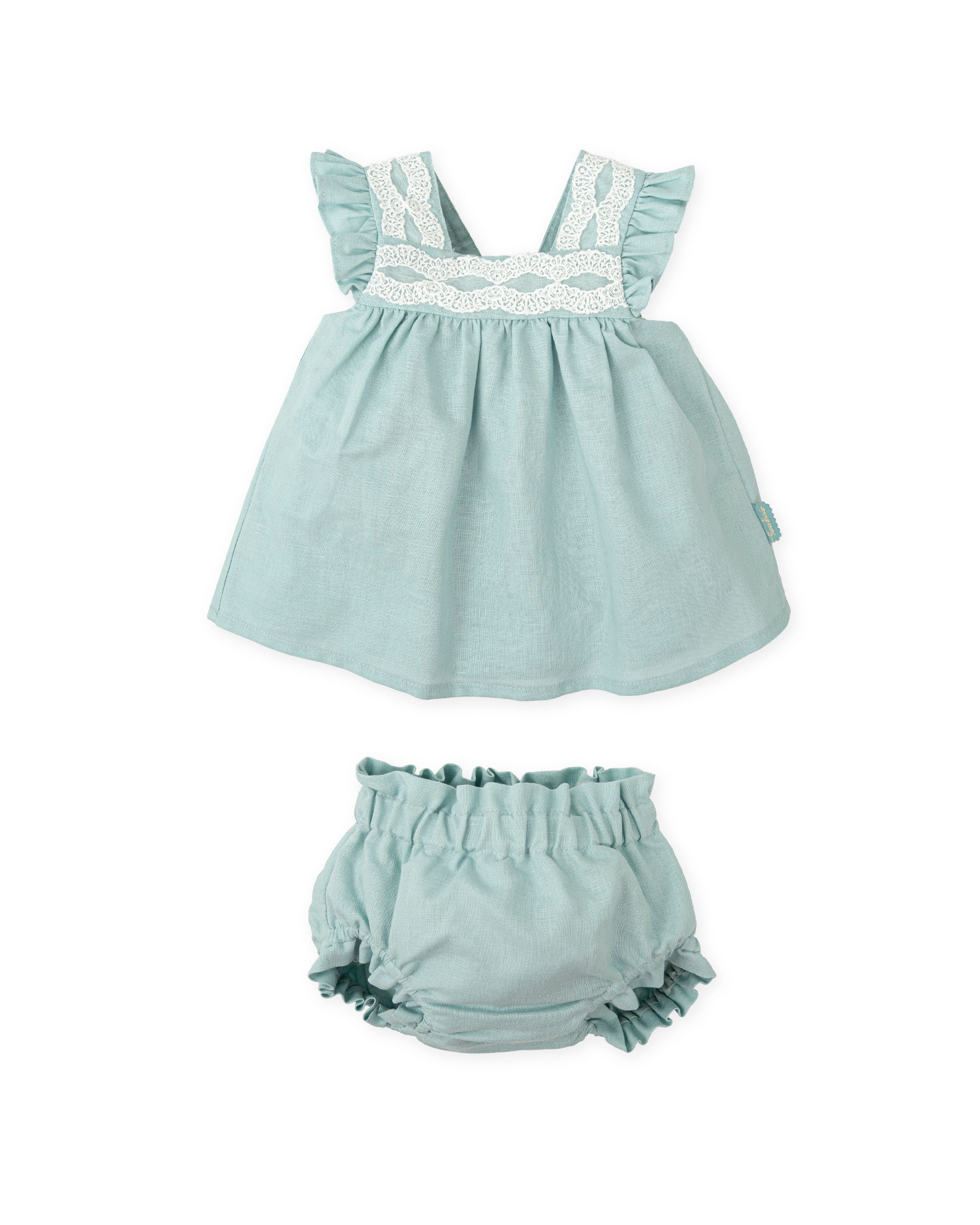 VESTIDO RECIÉN NACIDO VERDE MAR
