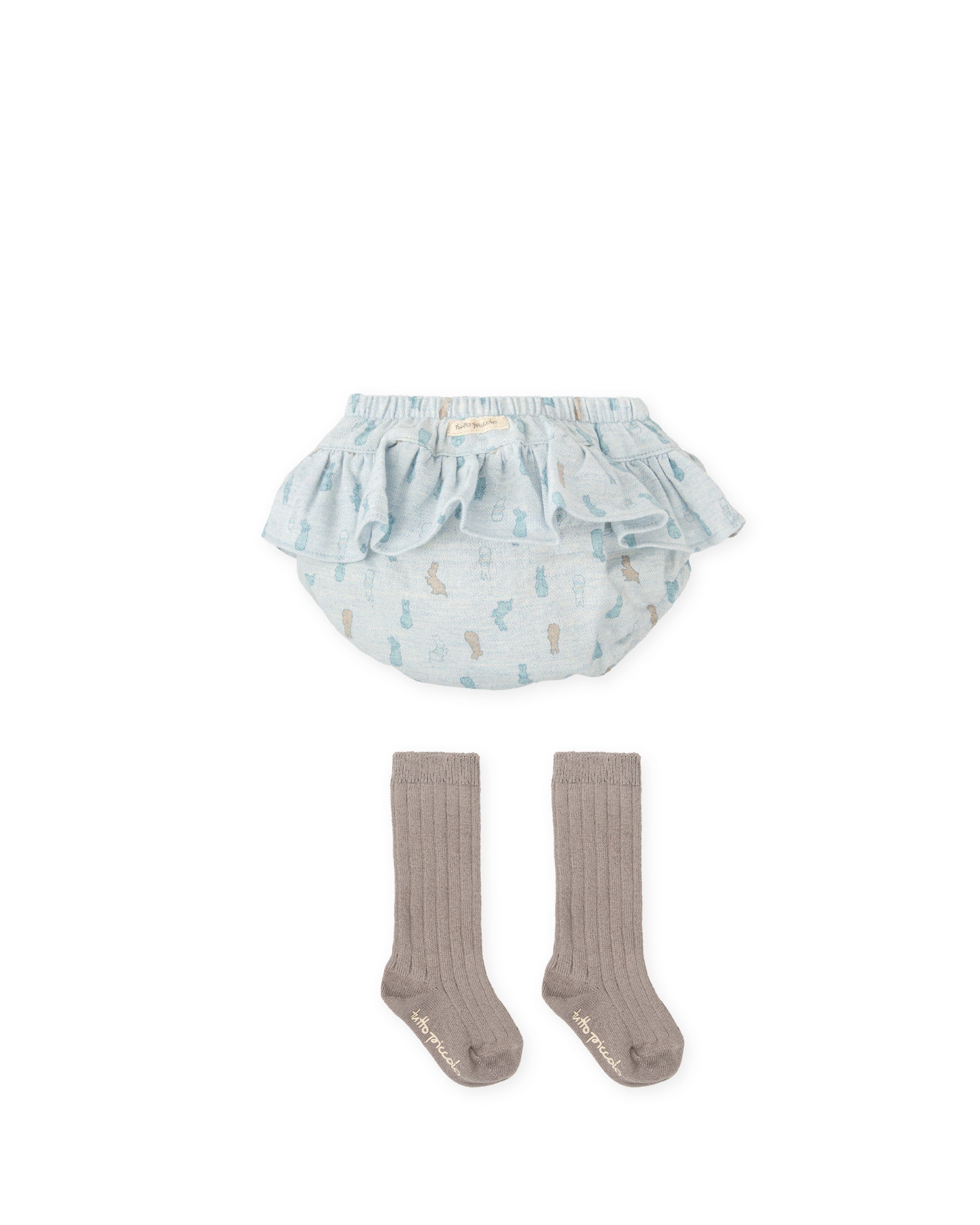 PANTALON BOMBACHO Y CALCETINES PORCELANA