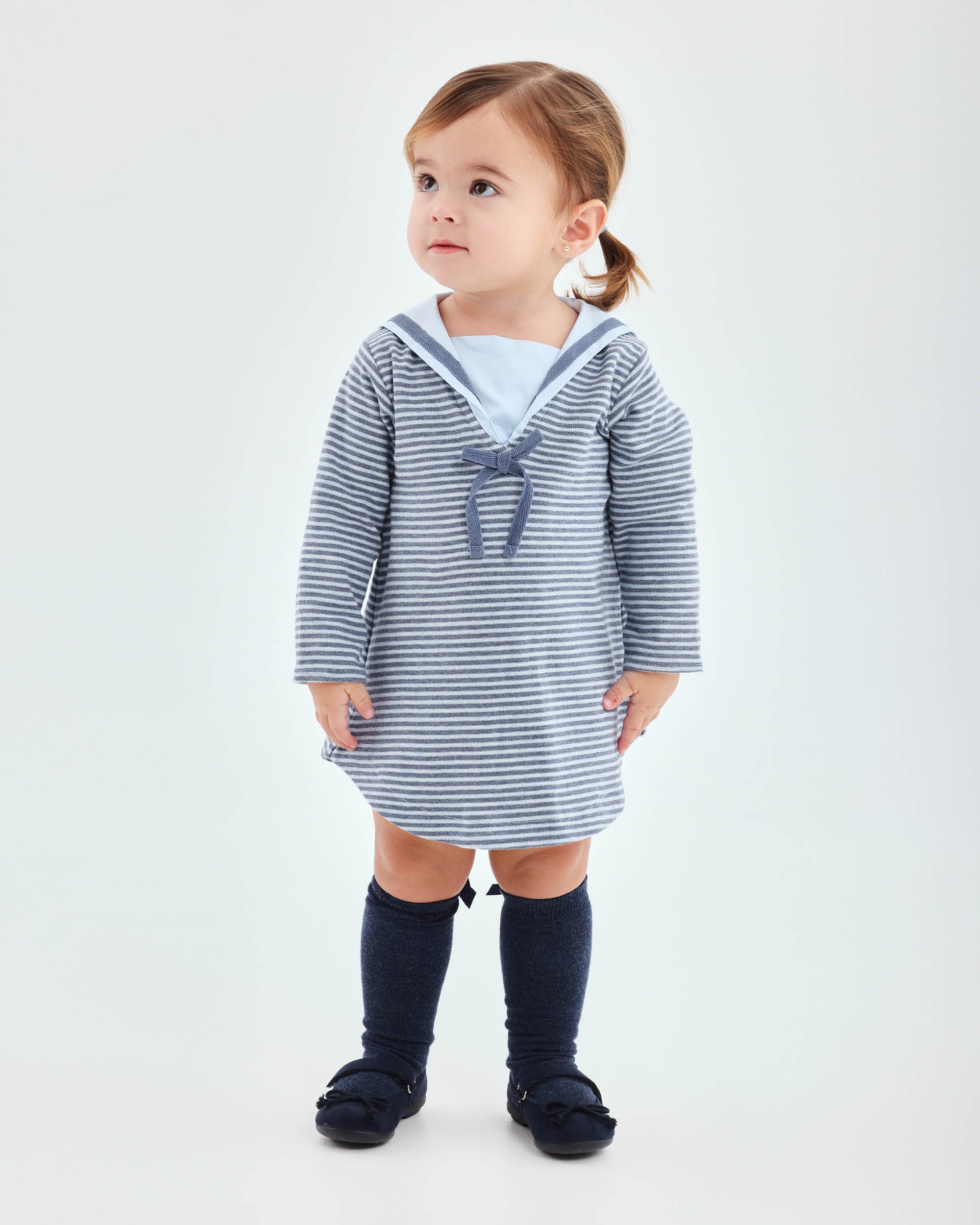 VESTIDO CON CALCETINES AZUL MARINO