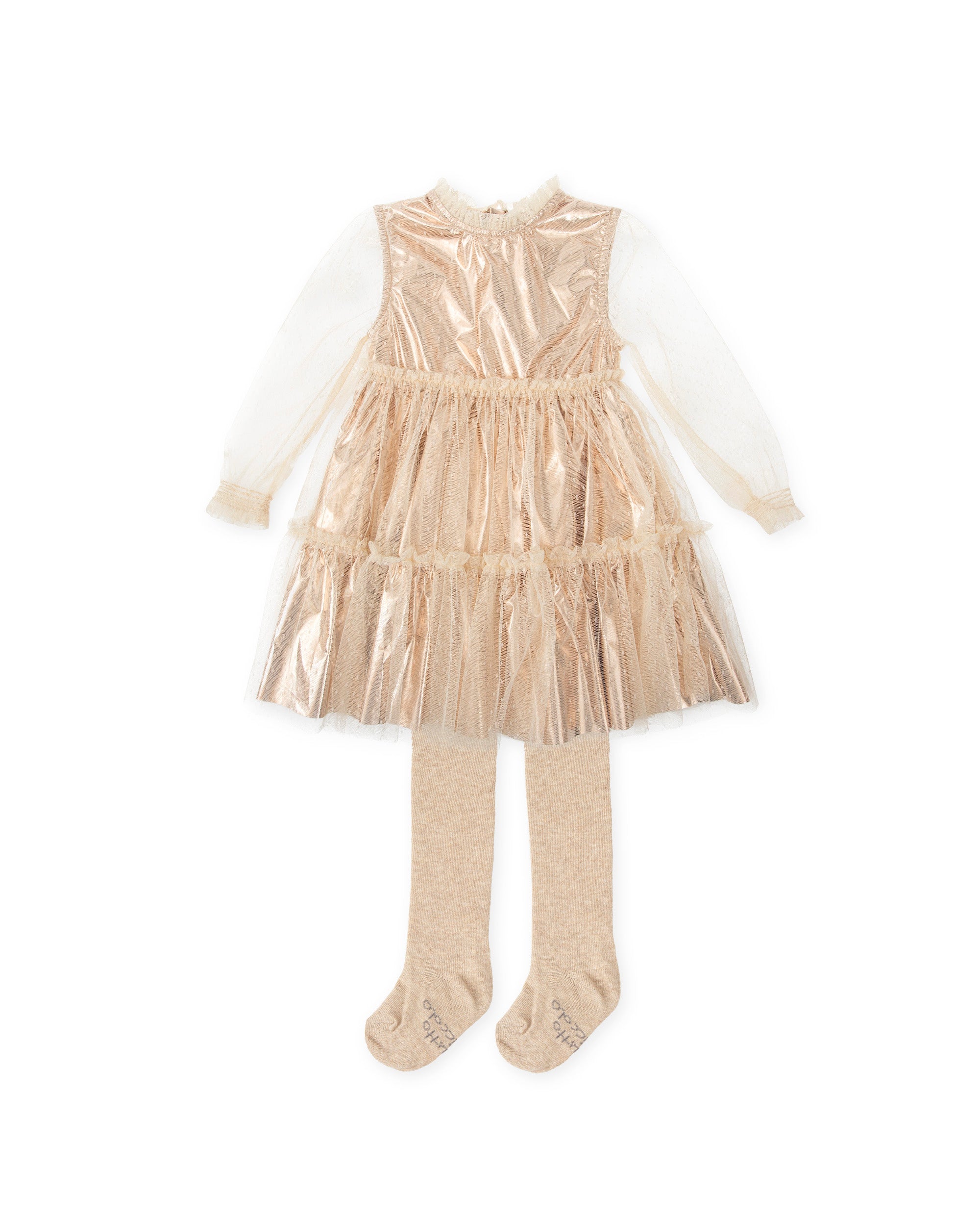 VESTIDO CON LEOTARDOS ORO