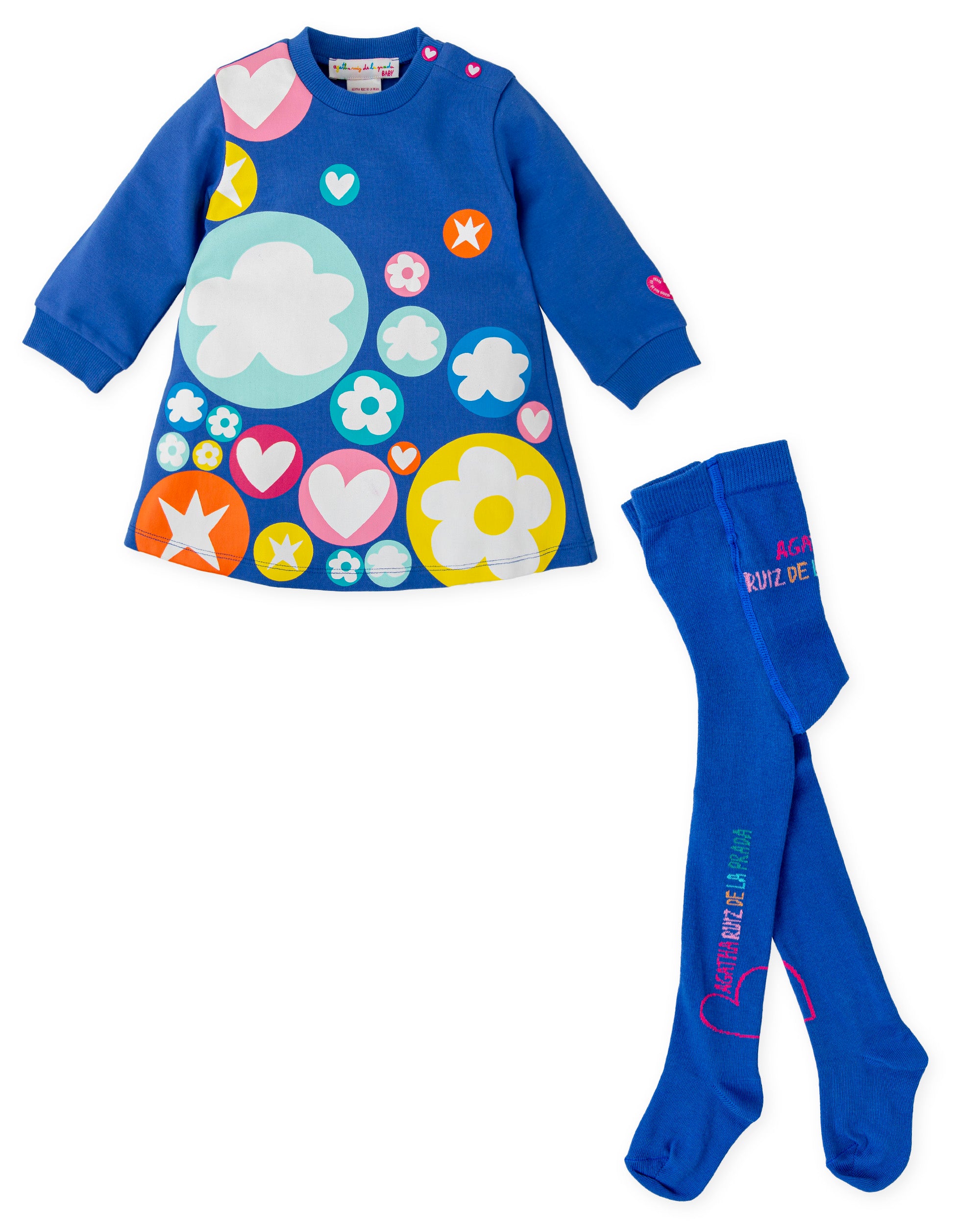 VESTIDO CON LEOTARDOS AZUL ELECTRICO